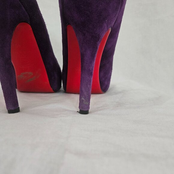 Christian Louboutin Fifi 100 Suede Pumps Purple - Size 10 - Picture 5 of 13